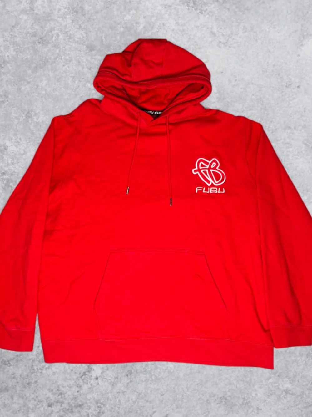FUBU Red Crewneck Logo Hoodie